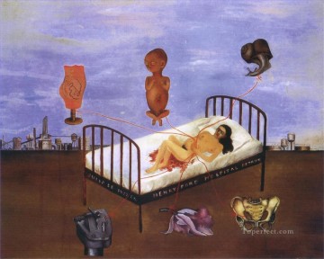 フリーダ・カーロ Painting - ヘンリー・フォード病院 空飛ぶベッド フェミニズム フリーダ・カーロ